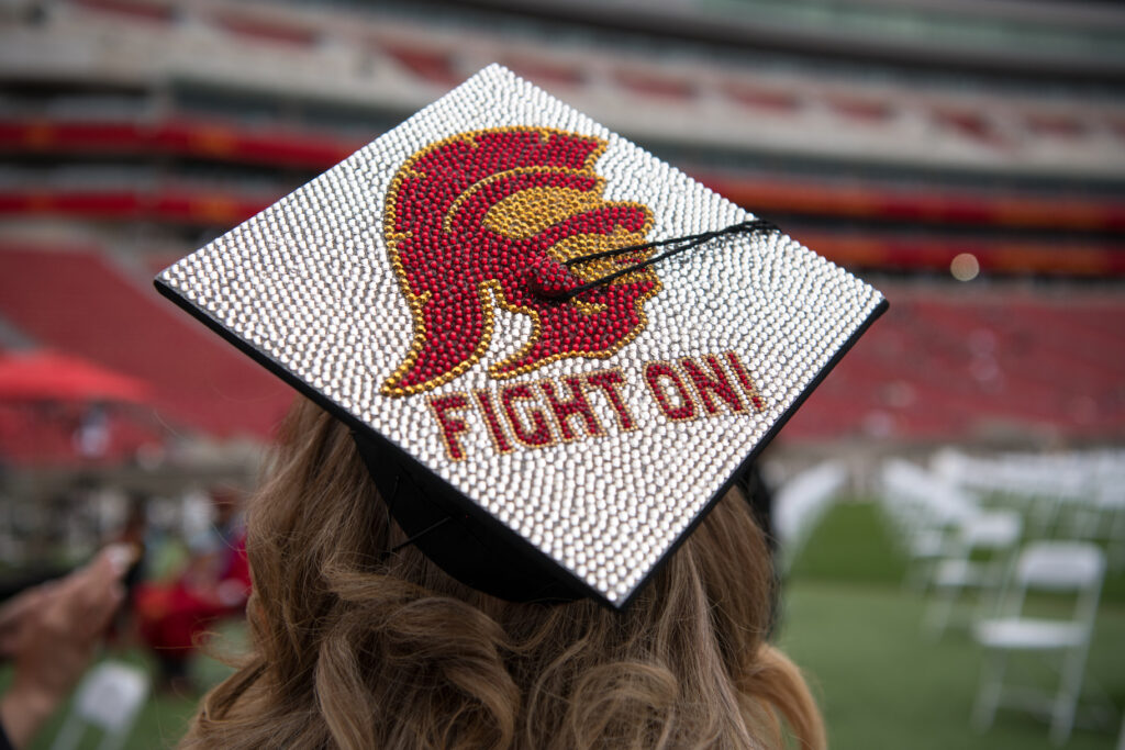 USC Commencement cap for article on graduate degrees for career change