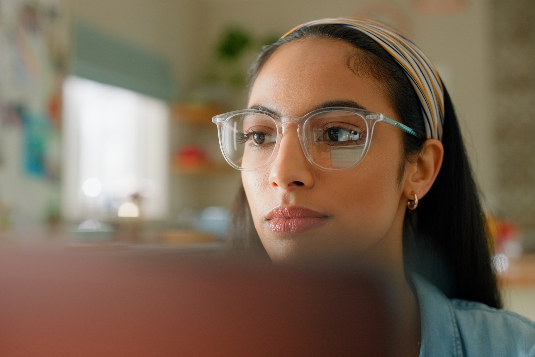 Read about: Laptop, Home Office And Woman Checking Email For Online Career, Networking Or Freelance Connection. Thinking, Project And Remote Work Girl With Computer For Research, Review Or Article On Website.